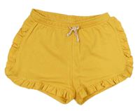 Žluté teplákové kraťasy s volánky Matalan