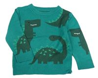 Zelený sveter s dinosaurami George