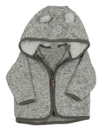Sivá melírovaná pletená thermo prepínaci mikina s kapucňou H&M