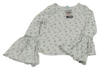 Nové - sivé crop úpletové tričko s širokými rukávy Y.F.K.