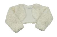 Smotanové huňaté podšité bolerko