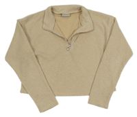 Béžová zamatová crop mikina Matalan