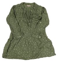 Khaki květované šaty 