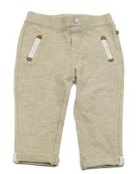 Béžové rebrované teplákové nohavice obaibi