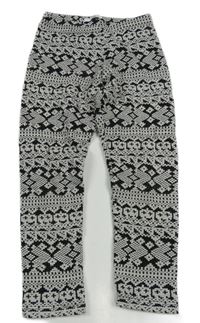 Černo-bílé vzorované legíny M&S