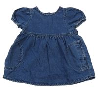 Tmavomodré rifľové šaty s vreckami Next