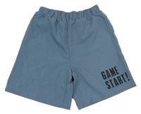 Šedomodré kraťasy s nápisom shein