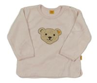 Světlerůžové sametové triko s medvědem 