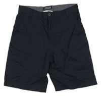 Tmavomodré plátěné chino kraťasy H&M