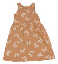 Broskvové šaty s motýlikmi H&M