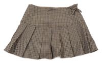 Hnedo-čierna kockovaná skladaná sukňa Primark