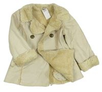 Béžový semišový zateplený kabát M&Co.
