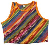 Farebný vzorovaný crop top Shein