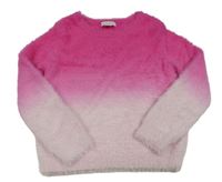 Ružovo-biely ombré chlpatý sveter Primark