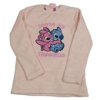 Svetloružové plyšová mikina so Stitchem a Angelou Primark