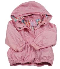 Ružová šušťáková jesenná parka s kapucňou