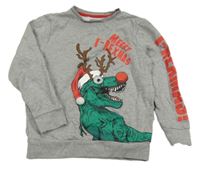 Sivá mikina s vánočním dinem F&F