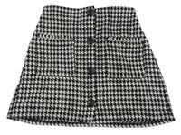 Čierno-biela vzorovaná vlnená sukňa Matalan
