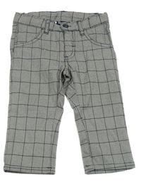 Tmavomodro-biele kockované nohavice Brums