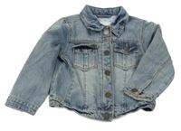 Svetlomodrá rifľová crop bunda Next