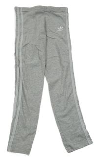 Světlešedé legíny s pruhy a logem Adidas