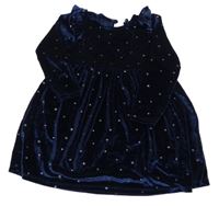 Tmavomodré zamatové šaty s hviezdami Dunnes stores