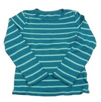 Petrolejovo-světlemodré pruhované triko Vertbaudet