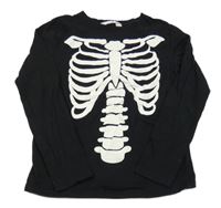 Čierne tričko s kostrou H&M