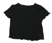 Čierne rebrované crop tričko George