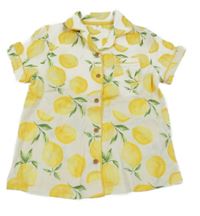 Bílo-žlutá pyžamová halenka s citrony George