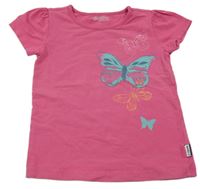 Fuchsiové tričko s motýlky Jako-o