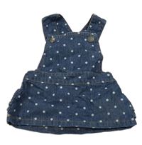 Tmavomodré bodkovaná é rifľové na traké šaty Little wonders