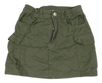 Khaki cargo rifľová sukňa H&M