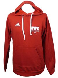 Pánská červená mikina s logem a kapucí Adidas 