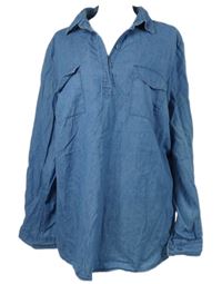 Dámská světlemodrá halenka riflového vzhledu John Baner 