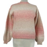 Dámský růžovo-bílý tónovaný vlněný svetr Papaya 