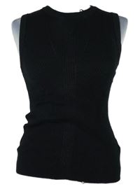 Nové - Dámský černý žebrovaný pletený top M&S