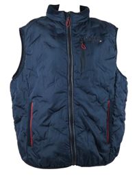 Pánska tmavomodrá šušťáková zateplená vesta