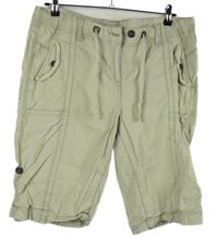 Dámské béžové plátěné rolovací capri kalhoty George 