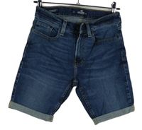 Pánske modré rifľové skinny kraťasy Hollister vel. 28