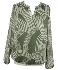 Dámská khaki vzorovaná šifonová halenka Betty & Co