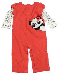 Růžovo-bílý overal s pandou gymboree