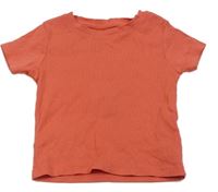Tmavorůžové žebrované tričko Primark