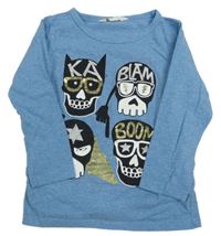 Modré triko s lebkami H&M