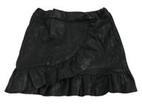 Čierna koženková sukňa s volánikom Name it