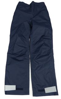 Tmavomodré podšité šusťákové kalhoty