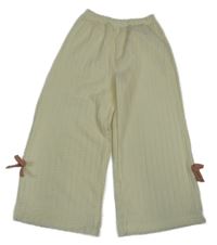 Vanilkové pruhované ľahké nohavice