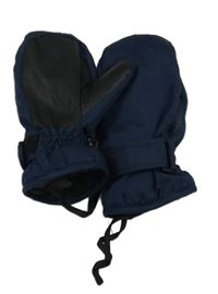 Tmavomodro-černé šusťákové zimní rukavice Lupilu