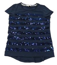 Tmavomodré tričko s flitry Jasper Conran