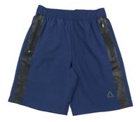 Tmavomodro-černé šusťákové kraťasy St. Bernard